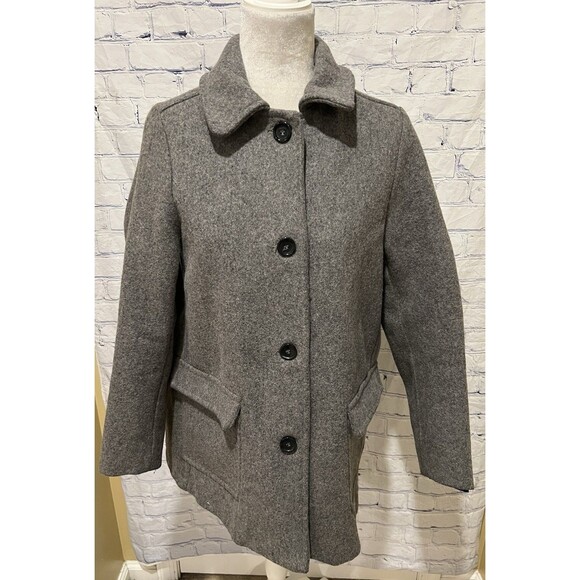 American Apparel Wool Audrey 4 Button Grey Pea Coat Size XS - Picture 1 of 7